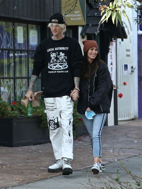 The daily mail published photos of megan and mgk getting takeout together in calabasas. Machine Gun Kelly Thanks Girlfriend Megan Fox For Helping ...