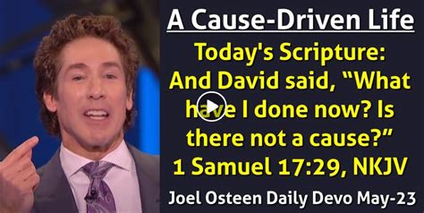 Joel Osteen May 23 2023 Daily Devotional A Cause Driven Life