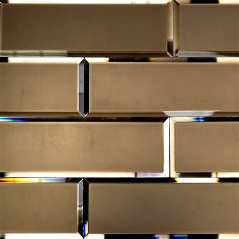 Bronze Beveled 4x12 Mirror Tile