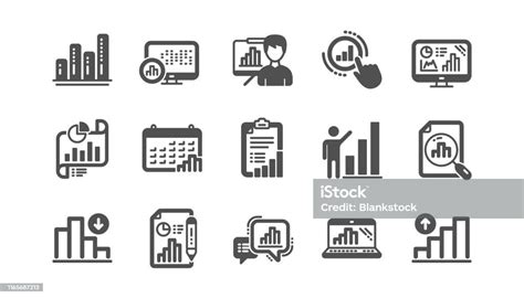 Graph Icons Charts And Graphs Presentation And Report Classic Icon Set
