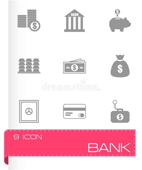 Vector Black Bank Icons Set Stock Vector Illustration Of Stock Piggy