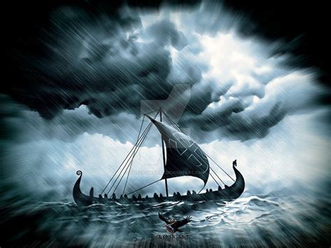 Drakkar On A Rough Sea Vikings Viking Art Norse