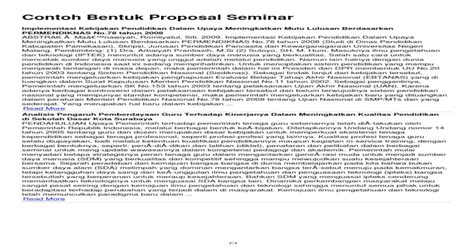 Contoh Bentuk Proposal Seminar