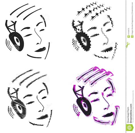 Person With Headphones Stock Vector Illustration Of Noise 31164575