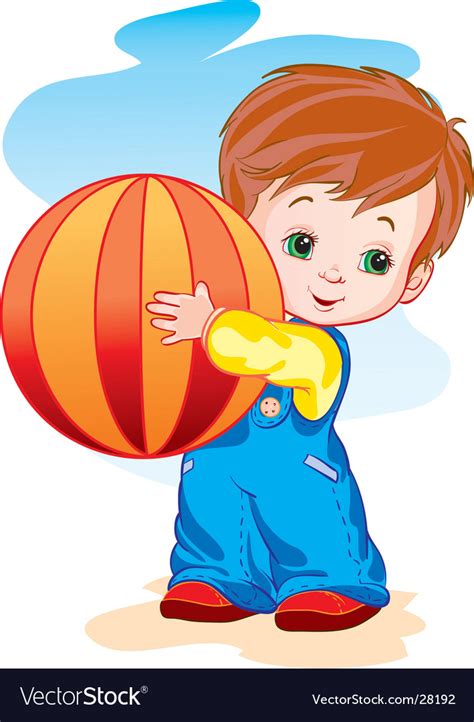 The Child With A Ball Royalty Free Vector Image
