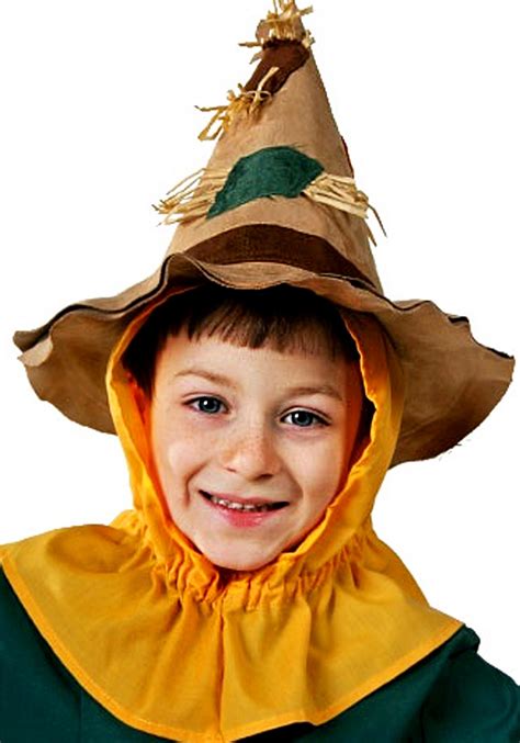 I had the flannel shirt, boots and floppy hat so just purchased a roll of raffia ribbon at michaels… Child Scarecrow Hat
