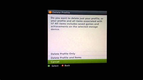 How To Delete An Xbox 360 Characterprofile 1112011
