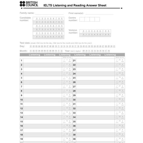 7 Tutorial Ielts Listening Answer Sheet British Council 2017 With
