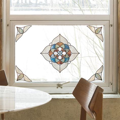 Artscape 12 In X 12 In Venice Amber Medallion Decorative Window Film