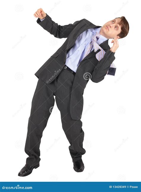 Businessman Gets Hit In Face On White Background Stock Image Image Of