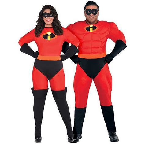 Adult Mr And Mrs Incredible Couples Costumes Plus Size Incredibles Halloween Costumes Plus