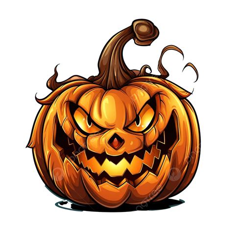 Happy Halloween Crazy Pumpkin At The Night Illustration Halloween