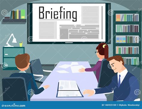 Briefing Or Training Conference Business Meeting Stock Vector Illustration Of Briefing