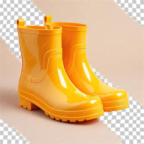 Premium Psd Yellow Rubber Boots On A Transparent Background