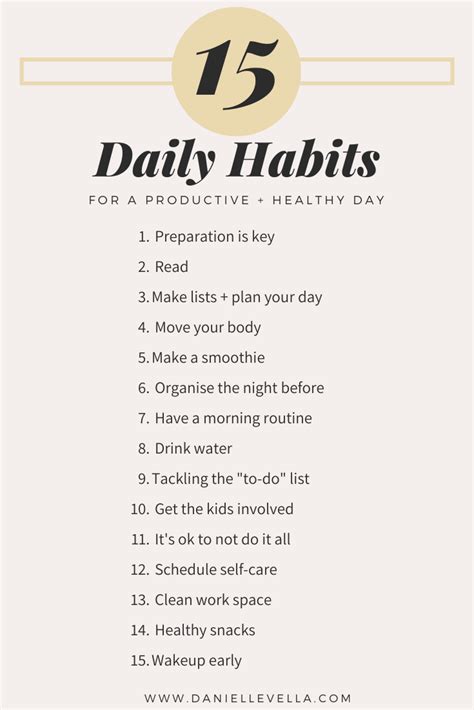 15 Daily Tips And Habits For A Productive And Healthy Day Healthy