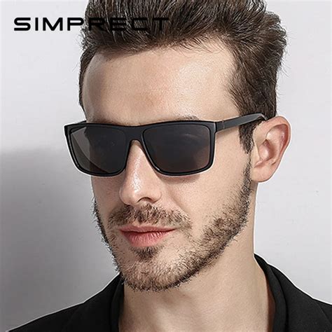 Simprect Square Polarized Sunglasses Men Uv High Quality