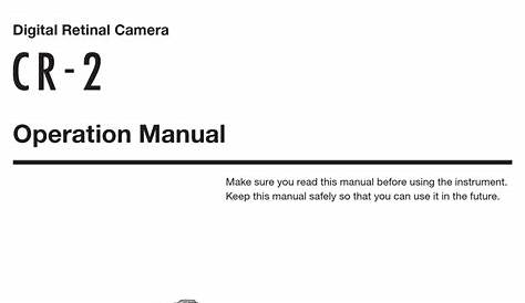 CANON CR-2 OPERATION MANUAL Pdf Download | ManualsLib