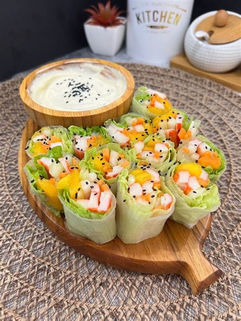 Easy Kani Salad Recipe Idea S Mango Kani Salad Rolls With Dipping Sauce Saladrecipe