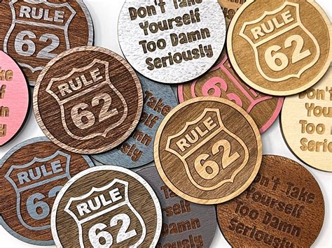 Aa Rule 62 Token Double Sided Wooden Alcoholics Anonymous Etsy