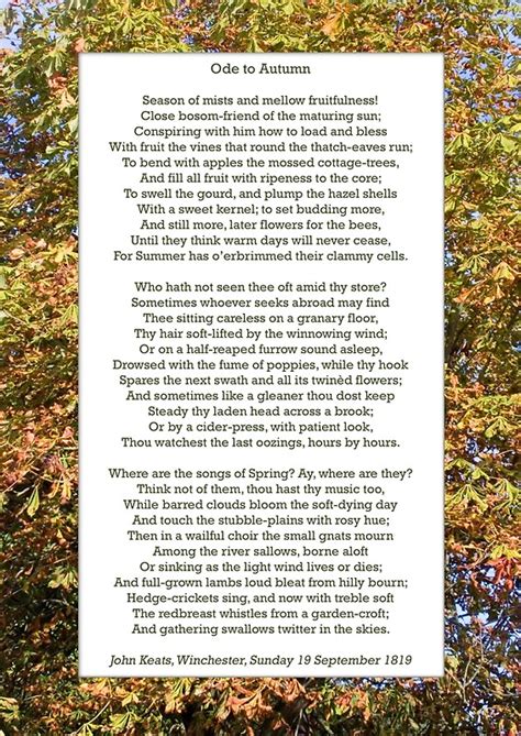 ode to autumn by keats especially good as a card by philip mitchell redbubble