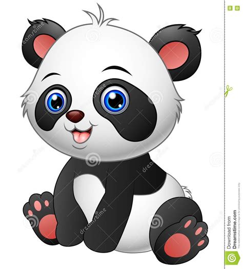 Cute Baby Panda Sitting Stock Vector Illustration Of Posing 79363254