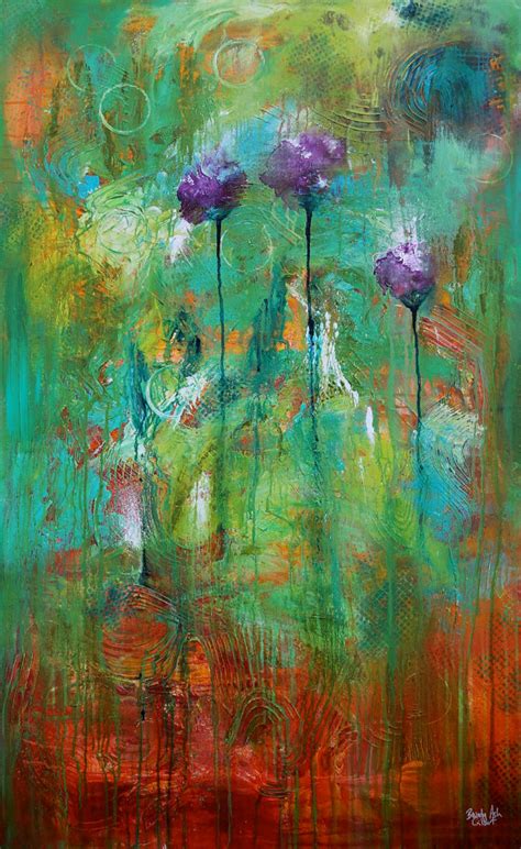 Items Similar To Sold 3 Purple Poppies Original Acrylic