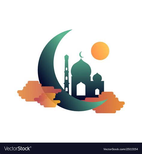 Colorful Mosque Icon Islamic Logo Royalty Free Vector Image