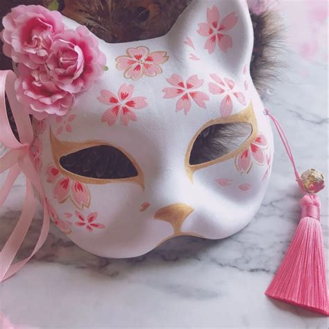Japanese Fox Hand Painted Cosplay Mask En 2020 Con Imágenes Máscara