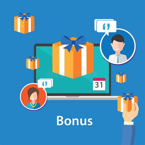 Bonus Reward Employee Benefits Promotion Offer Flat Design Stock Vector