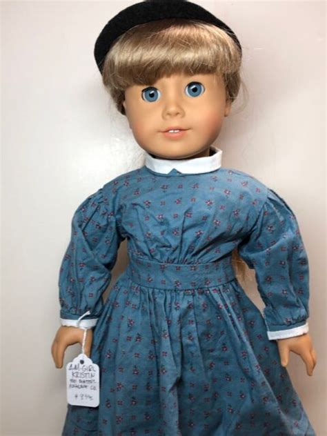 18” pleasant american girl doll “kirsten” meet outfit blue floral dress blonde ebay