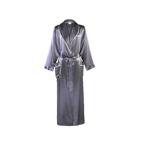 Momme Full Length Luxurious Silk Robe With Piping Silk Pajamas