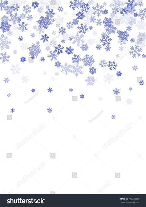 Snowflakes Falling On White Winter Vector Stock Vector