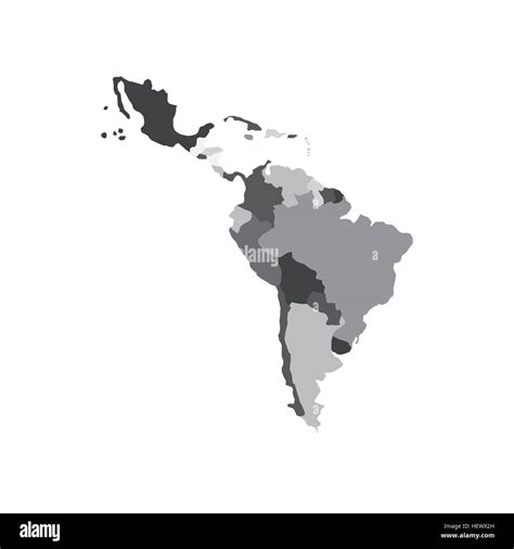 Icono De Mapa De América Latina Sobre Fondo Blanco Ilustración