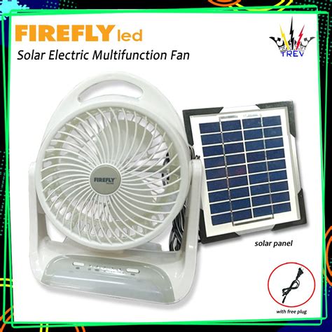 Firefly Solar Fan Rechargeable Multifunction Mini Fel628 Trev Shopee