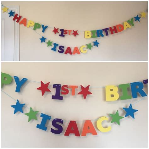 Personalised Birthday Bunting Banner In Rainbow Colours Etsy Uk