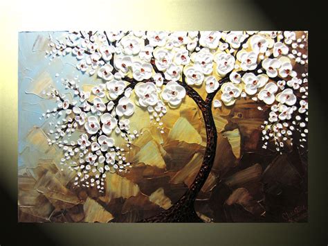 Original Abstract Tree Painting Textured Tree Of Life