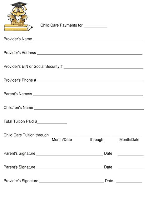 Free Printable Daycare Tax Forms For Parents
