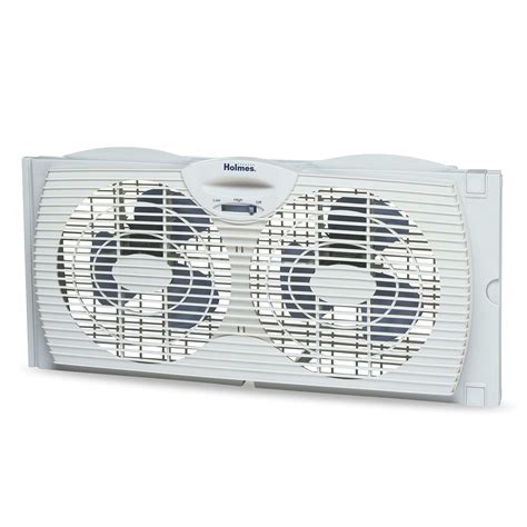 Holmes Window Fan With With Twin 6inch Reversible Airflow Blades White
