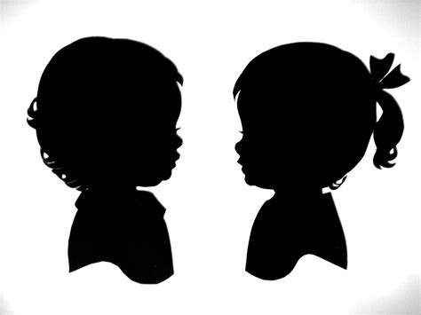 Boy And Girl Silhouettes Gender Reveal Silhouette Artist Kids