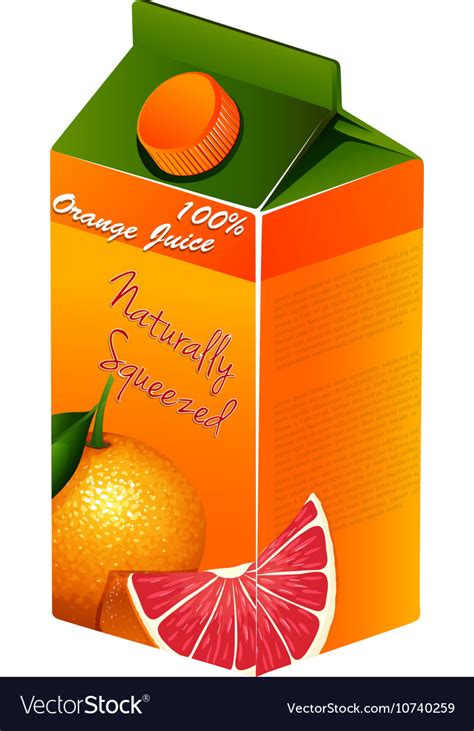 Orange Juice In Carton Box Royalty Free Vector Image