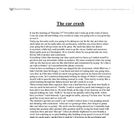 The Car Crash Gcse English Marked By