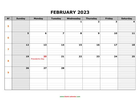Printable Calendar 2023 Large Boxes Get Calendar 2023 Update