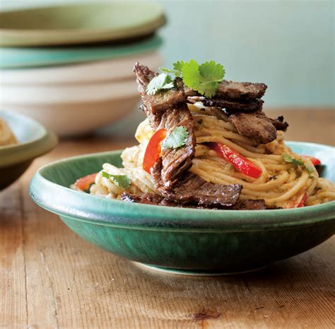 Add spring onions & ginger 5. Chinese-Style Peanut Noodles with Seared Beef | Williams ...