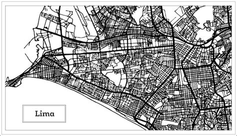 Premium Vector Lima Peru City Map In Black And White Color