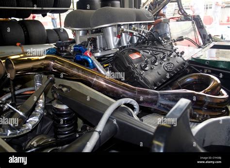 The Ford Cosworth V8 Engine Of A Classic Formula One Car Stock Photo