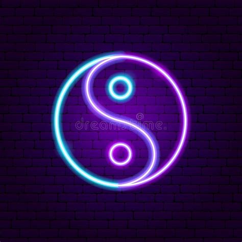 Yin Yang Neon Sign Stock Vector Illustration Of Harmony 184739336