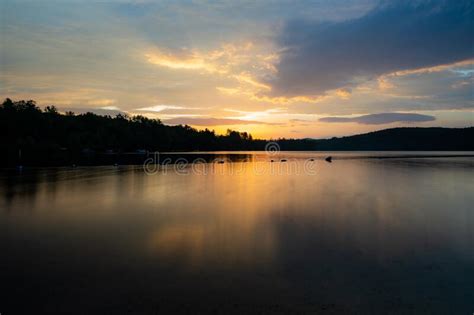 Sunrise On Lake Squam New Hampshire Stock Image Image Of Yellow