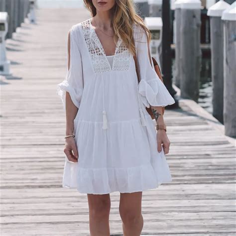Nodelay 2018 New Cotton Cover Up Beach Women White Pareo Beachwear Lace