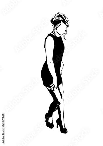 Silhouette Of Girl In Sexual Pose Vector Kaufen Sie Diese Vektorgrafik Und Finden Sie