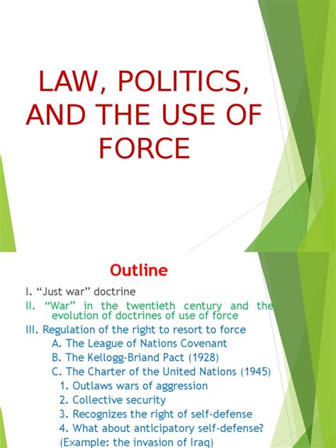 Law Politics And The Use Of Force Pdf Just War Theory Preemptive War